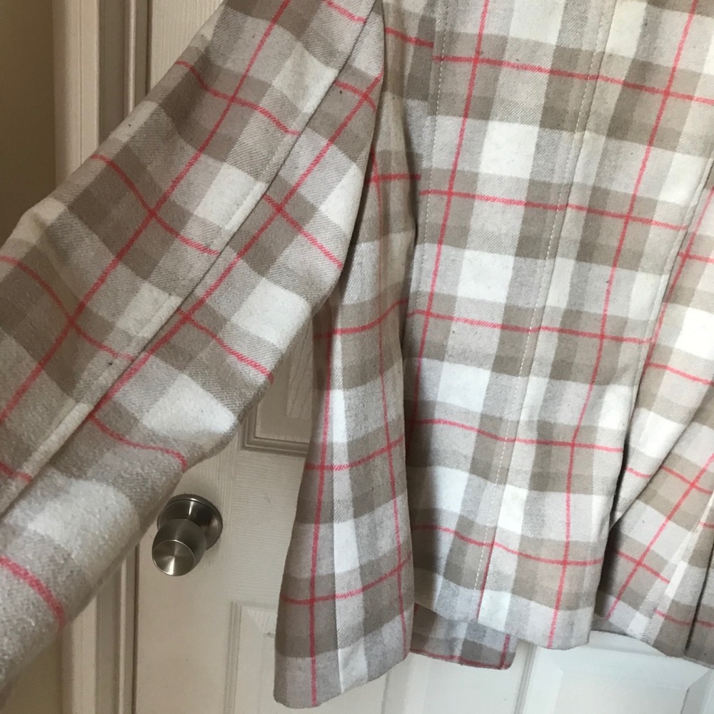 Old navy peacoat,wool blend peacoat,plaid pea coat - Picture 5 of 6